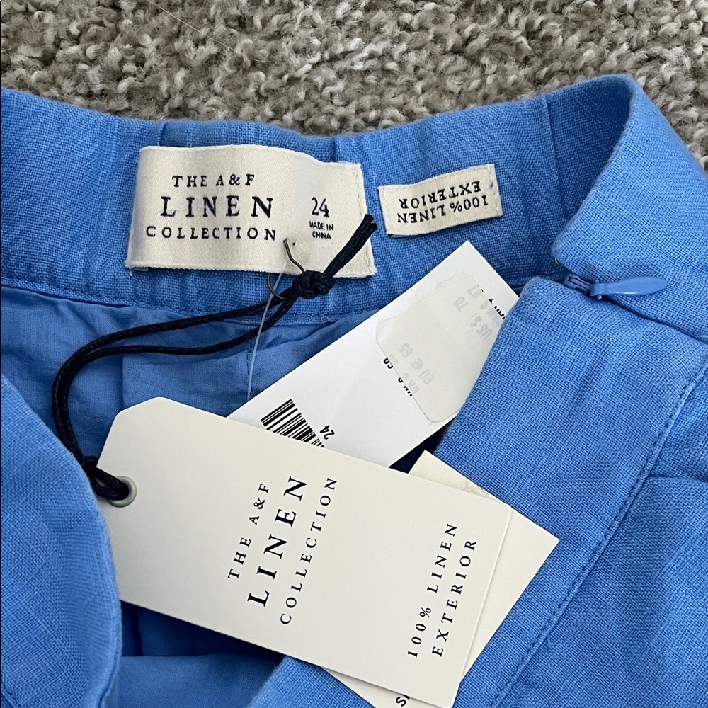 Blue Scalloped Hem A&F Shorts - Picture 2 of 3